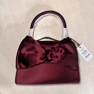 Aldo Burgundy Satin Bow Mini Bag